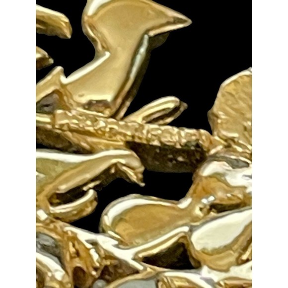 Vintage Estate Signed Coro Flower Brooch Yellow & Amber Rhinestone Mid Century - Picture 6 of 8